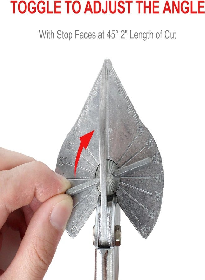 UPTODATETOOLS Multi-Purpose Miter Shears, Quarter Circle Cutting Tool for angled cuts on moldings and edges, adjustable from 45 to 135 degrees - Image 5